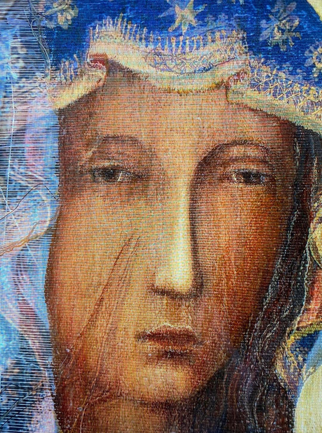 Close-up of Virgin Mary's face